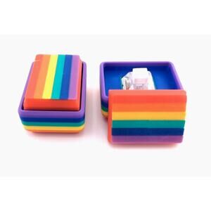 Pride Rainbow Fidget Clicker, multicolor tactile switch toy 3d‎ printed